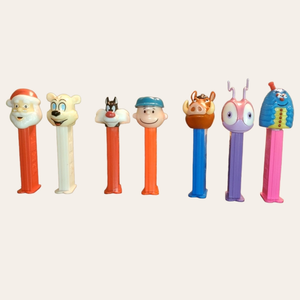 Seven PEZ dispensers